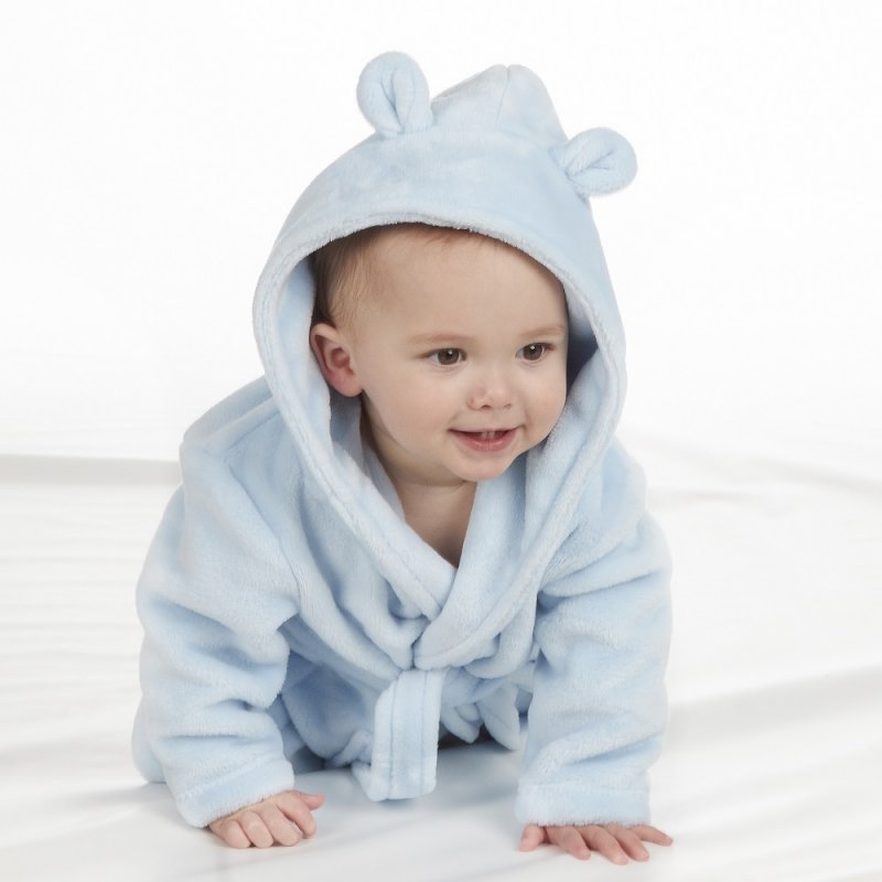 Baby Blue Hooded Dressing Gown Starlight Boutique